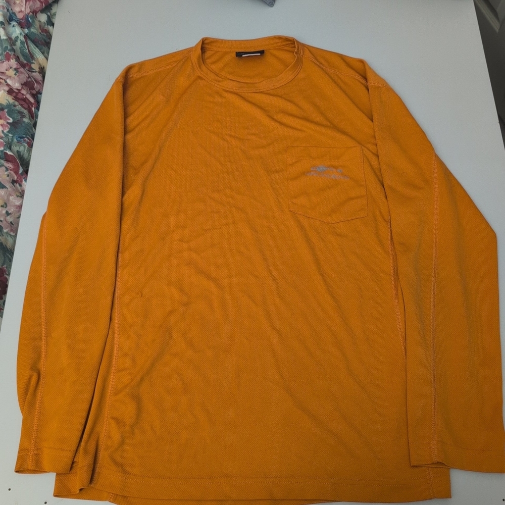 Grundens Vibrant Orange Long Sleeve Tee Men Large